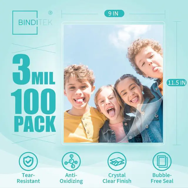 Alt view image 2 of 7 - 100 Pack 3 Mil Thermal Laminating Pouches, 9x11.5 Inches Laminating Sheets, for Letter Size, Ultra Clear, Glossy, Hold 8.5x11 Inches, Heat Seal, Office School Supplies