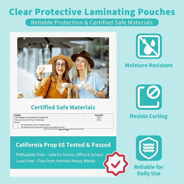 Alt view image 7 of 7 - 100 Pack 3 Mil Thermal Laminating Pouches, 9x11.5 Inches Laminating Sheets, for Letter Size, Ultra Clear, Glossy, Hold 8.5x11 Inches, Heat Seal, Office School Supplies