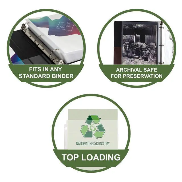 Alt view image 2 of 7 - 500 Pack Heavy Duty Sheet Protectors, Non-Glare, 8.5x11 Inch Page Protectors for 3 Ring Binder, Letter Size Protectors Reinforced Holes, Non-Glare Document Sleeve, Top Loading, Acid Free