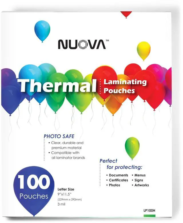 Main image of Nuova Premium Thermal Laminating Pouches 9" x 11.5", Letter Size, 3 mil, 100 Pack (LP100H)