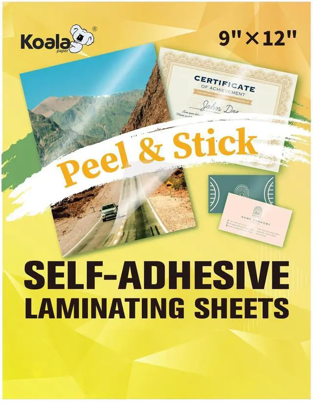 Main image of Self Adhesive Laminating Sheets - 9 x 12 Inch Self Laminating Sheets, No Machine Needed Clear Self Sealing Laminate Sheets for Stickers, Photos - 20 Sheets