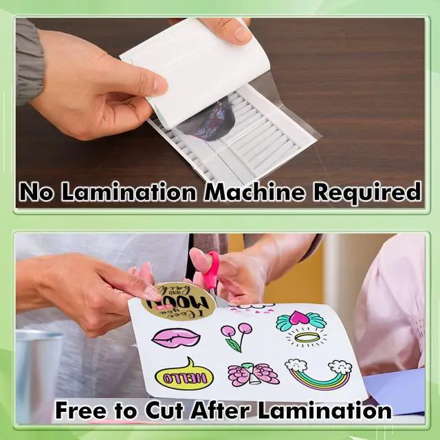 Alt view image 3 of 7 - Self Adhesive Laminating Sheets - 9 x 12 Inch Self Laminating Sheets, No Machine Needed Clear Self Sealing Laminate Sheets for Stickers, Photos - 20 Sheets