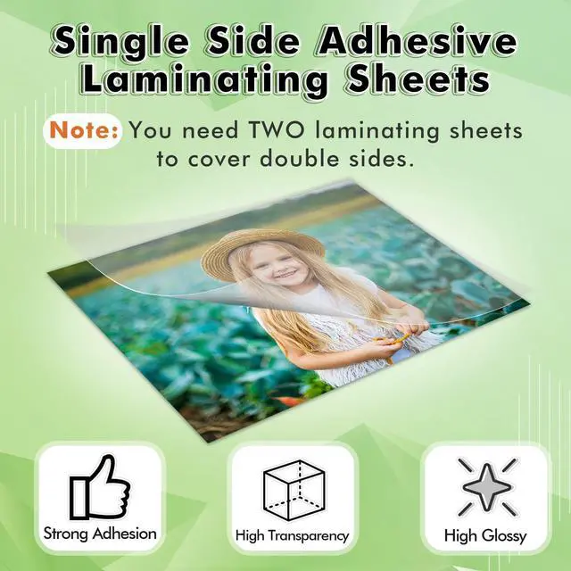 Alt view image 2 of 7 - Self Adhesive Laminating Sheets - 9 x 12 Inch Self Laminating Sheets, No Machine Needed Clear Self Sealing Laminate Sheets for Stickers, Photos - 20 Sheets