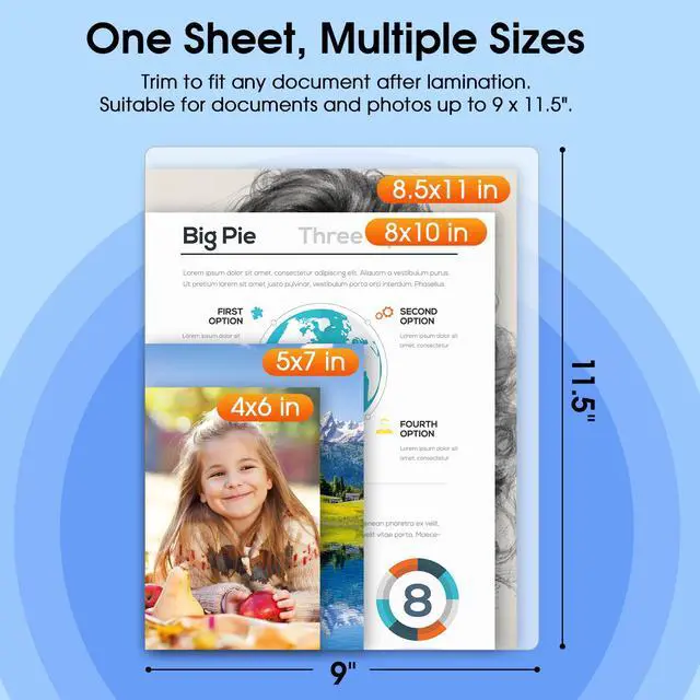 Alt view image 2 of 7 - 200 Pack Laminating Sheets 3 Mil, Hold 8.5 x 11 inch Documents, Menus
