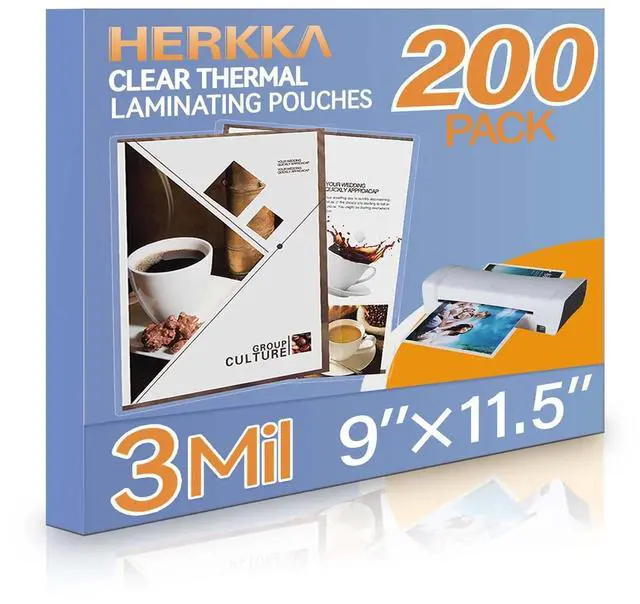 Main image of 200 Pack Laminating Sheets, Holds 8.5 x 11 Inch Sheets, 3 Mil Clear Thermal Laminating Pouches 9 x 11.5 Inch Lamination Sheet Paper for Laminator, Round Corner Letter Size