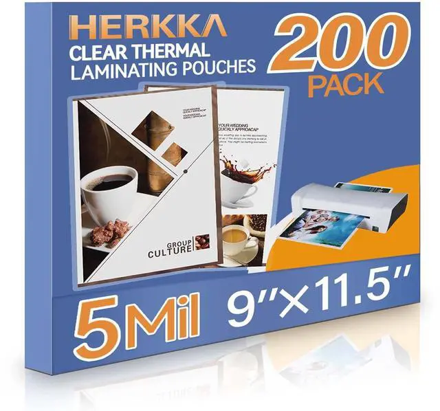 Main image of 200 Pack Laminating Sheets, Holds 8.5 x 11 Inch Sheets, 5 Mil Clear Thermal Laminating Pouches 9 x 11.5 Inch Lamination Sheet Paper for Laminator, Round Corner Letter Size