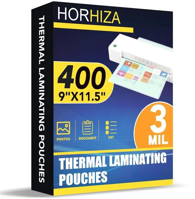Main image of 400 Pack 3 Mil Laminating Sheets, Holds 8.5 x 11 Inch Sheets,9 x 11.5 Inches Thermal Laminating Pouches for Laminator, Clear, Letter Size, Office and School Supplies