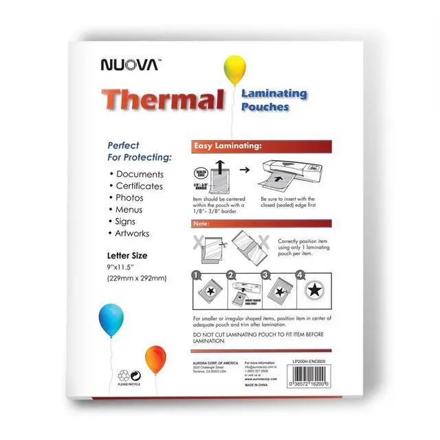 Alt view image 3 of 3 - Premium Thermal Laminating Pouches, 9" x 11.5"/Letter Size/3 mil, 200 Pack (LP200H)