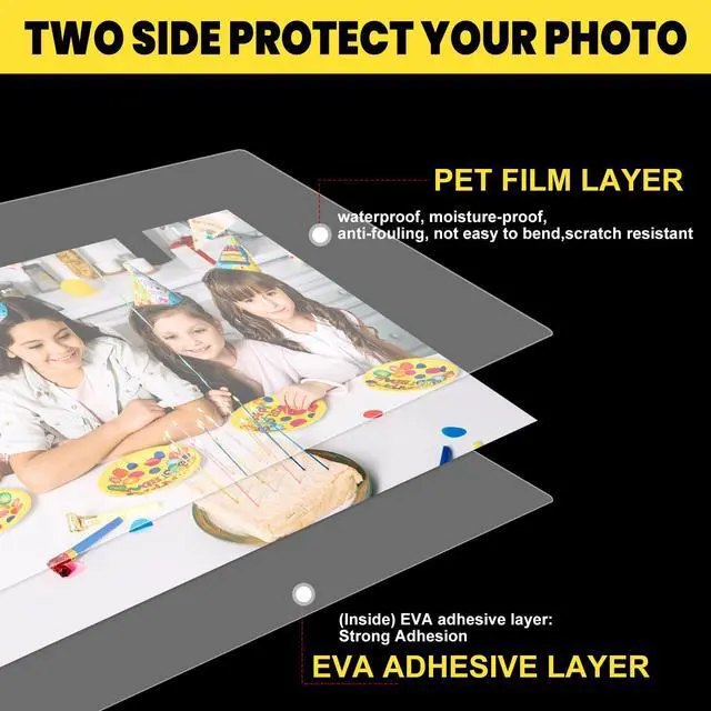 Alt view image 3 of 7 - 400 Pack 3 Mil Laminating Sheets, Holds 8.5 x 11 Inch Sheets,9 x 11.5 Inches Thermal Laminating Pouches for Laminator, Clear, Letter Size, Office and School Supplies