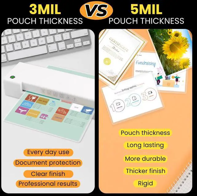 Alt view image 5 of 7 - 400 Pack 3 Mil Laminating Sheets, Holds 8.5 x 11 Inch Sheets,9 x 11.5 Inches Thermal Laminating Pouches for Laminator, Clear, Letter Size, Office and School Supplies
