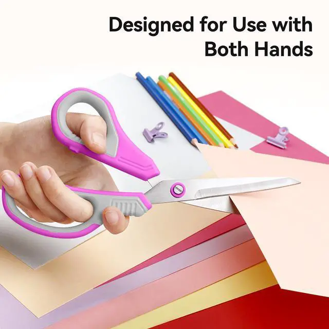 Alt view image 5 of 7 - 8.5" Scissors All Purpose 3 Pack, Ultra Sharp 2.5mm Thick Blade Scissors for Office, Professional Ergonomic Comfort Grip for Office School Home Fabric Sewing DIY Craft Cutting General Use