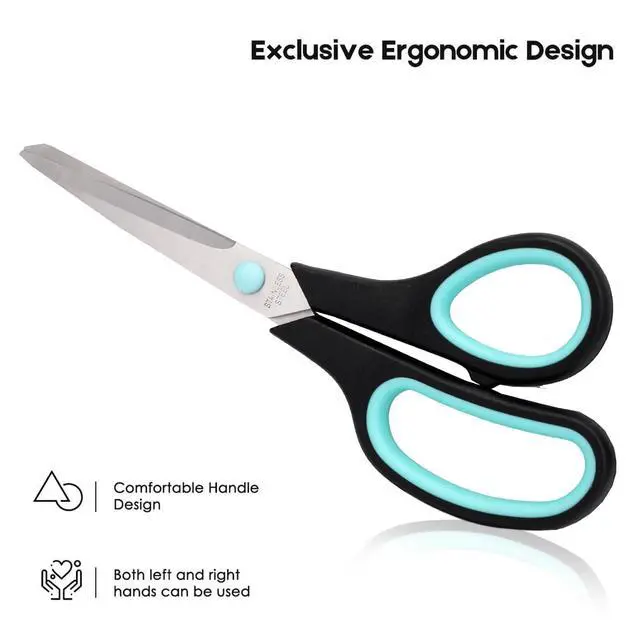 Alt view image 2 of 7 - Assorted Size Scissors 4 Pieces Set, Heavy Duty Stainless Steel Sharp Blades, Comfort Ergonomic Rubber Grip, Multi-Use Household School Office Cutting Shears, 8.5''/7.5''/6.5"/5.5"