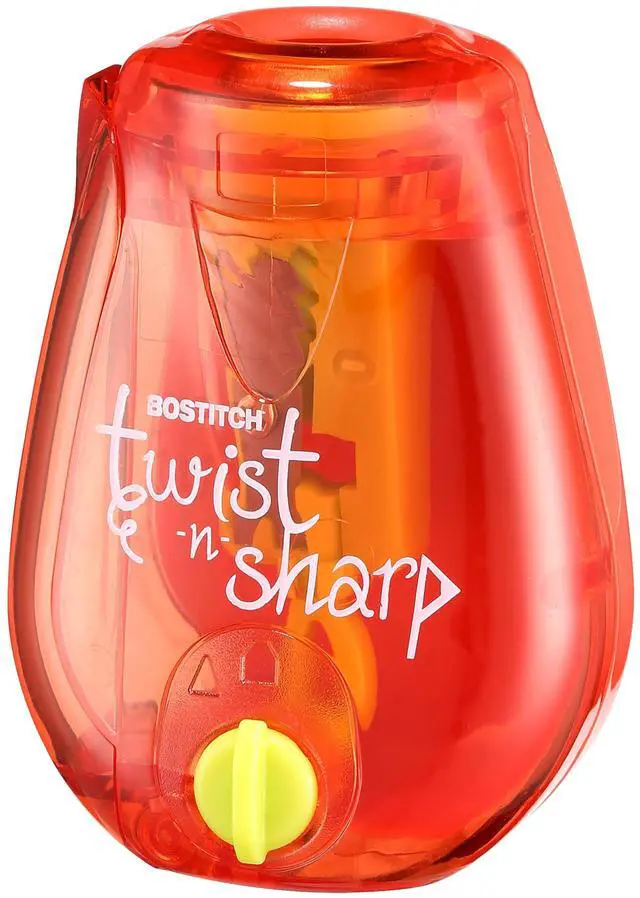 Main image of Office Twist-n-Sharp Pencil Sharpener, for Kids & Colored Pencils, Assorted Colors (PS1-RED-EC)