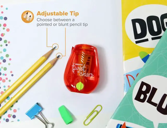 Alt view image 2 of 6 - Office Twist-n-Sharp Pencil Sharpener, for Kids & Colored Pencils, Assorted Colors (PS1-RED-EC)
