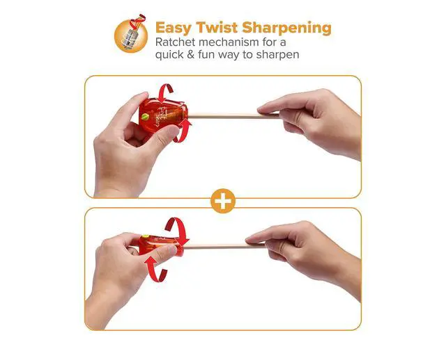 Alt view image 5 of 6 - Office Twist-n-Sharp Pencil Sharpener, for Kids & Colored Pencils, Assorted Colors (PS1-RED-EC)