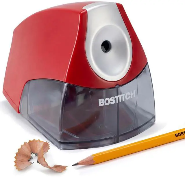 Main image of Office Electric Pencil Sharpener for Classroom & Desk Use, Heavy-Duty Stall-Free Motor, High-Capacity Shavings Tray, Red