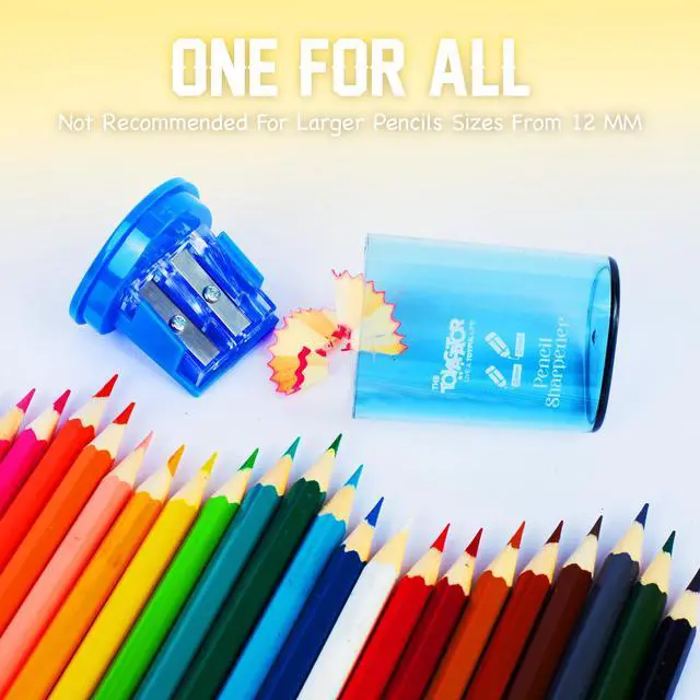 Alt view image 6 of 7 - Manual Pencil Sharpener - 2 Pcs Dual Hole Premium Quality Pencil Sharpeners for Standard & Large Sized Pencils - Handheld Pencil Sharpener for Kids, Adults, Artists, Home & Office Uses