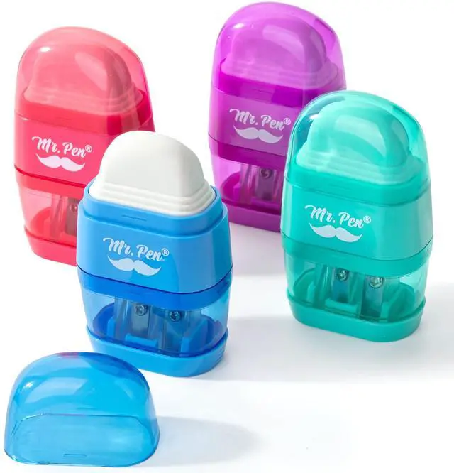 Main image of Pencil Sharpener & Eraser, 4 Pack
