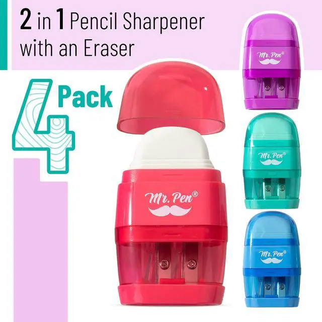 Alt view image 2 of 7 - Pencil Sharpener & Eraser, 4 Pack