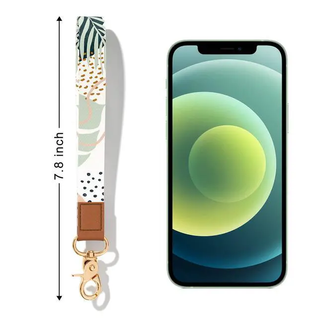 Alt view image 2 of 7 - Wrist Lanyard Key Chain, Cute Wristlet Strap Keychain Holder for Women Men Keys ID Badges Phone Airpods, Green Boho