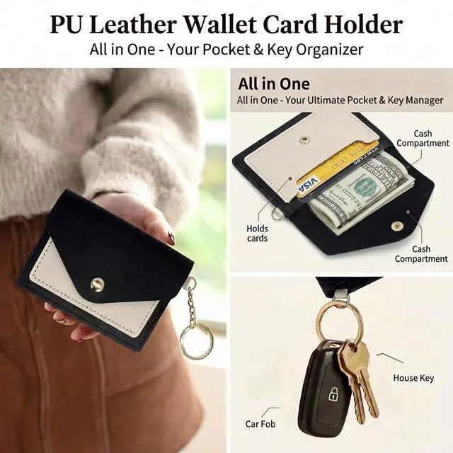 Alt view image 4 of 7 - Keyring Wallet Keychain Silicone Beads Bracelet Wristlet with Hand-knitted Net Chapstick Holder Bag PU leather Tassel for Women and Girls House Car Keys Ring Holder Bangle