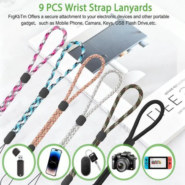 Alt view image 5 of 7 - Hand Wrist Strap Lanyard, 9 Pcs Adjustable Nylon Colorful for Mobile Phone, Camara, Keys, USB Flash Drive, Wallet, ID Name Tag Badge, Mp3, Mp4, GoPro