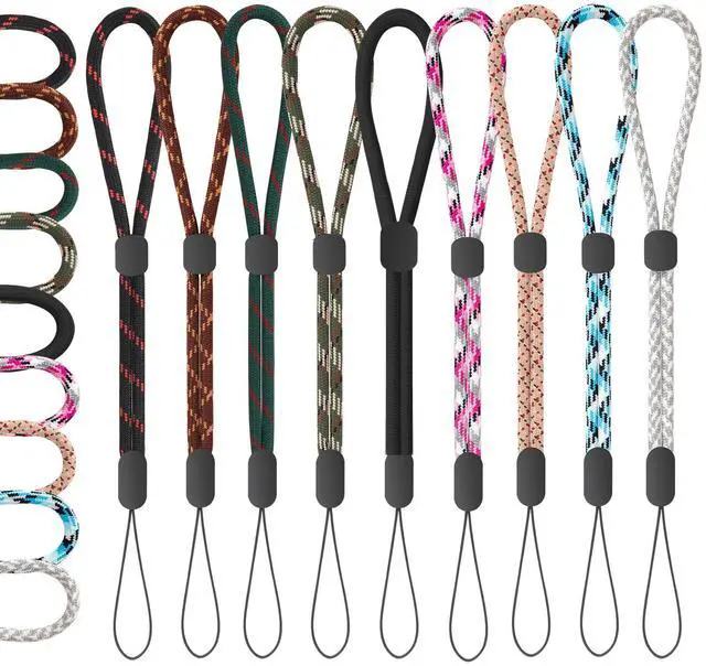 Main image of Hand Wrist Strap Lanyard, 9 Pcs Adjustable Nylon Colorful for Mobile Phone, Camara, Keys, USB Flash Drive, Wallet, ID Name Tag Badge, Mp3, Mp4, GoPro