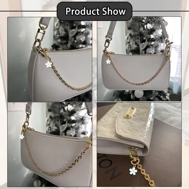 Alt view image 5 of 5 - Phone Charms Strap Phone Wrist Strap With Cute White Flower Phone Lanyard Metal Chain CellPhone Charms Hands-Free Wrist Strap PhoneChain Strap for Women