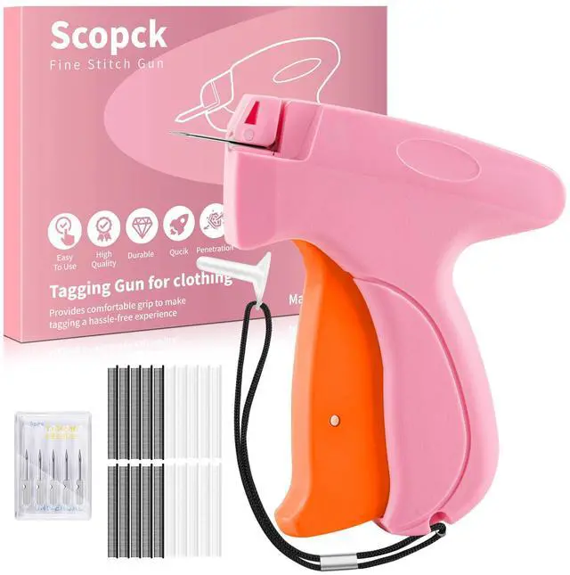 Main image of Stitch Gun for Clothes - Handheld Stitch Gun Quick Clothing Fixer - Tagging Gun - Includes 6 Needle, 1000 Black Fasteners & 1000 White Fasteners