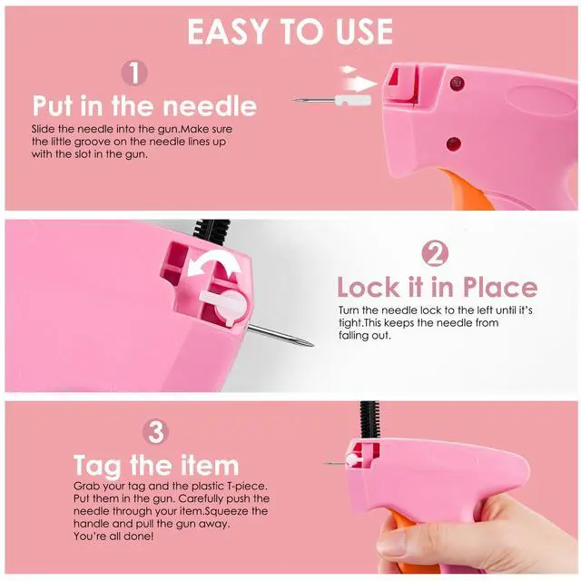 Alt view image 3 of 5 - Stitch Gun for Clothes - Handheld Stitch Gun Quick Clothing Fixer - Tagging Gun - Includes 6 Needle, 1000 Black Fasteners & 1000 White Fasteners