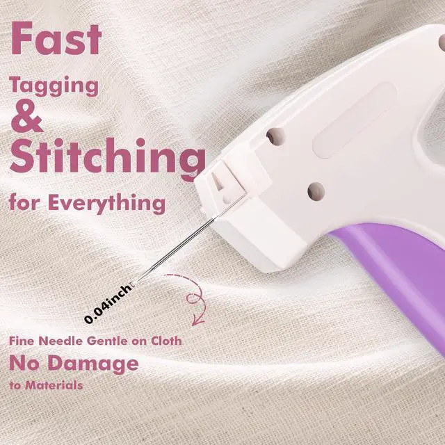 Alt view image 3 of 7 - Stitch Gun for Clothes, Portable Handheld Tagging Gun for Clothing, Stitch Quick Clothing Fixer Includes 2500 Black Fasteners & 2500 White Fasteners with 6 Needles, White