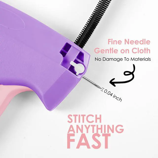 Alt view image 3 of 7 - Stitch Gun for Clothes - Handheld Stitch Gun Quick Clothing Fixer - Tagging Gun - Includes 6 Needle, 1000 Black Fasteners & 1000 White Fasteners