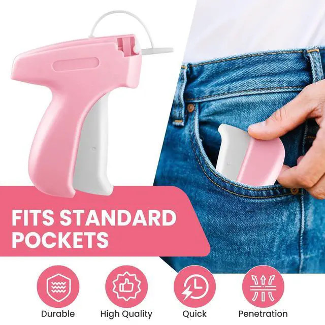 Alt view image 3 of 7 - Stitch Gun for Clothes, Handheld Stitch Gun Quick Clothing Fixer, Portable Tagging Gun for Home & Retail Use, Includes 6 Needles,1000 Black & 1000 White Fasteners (Pink,1pcs+2000tag)
