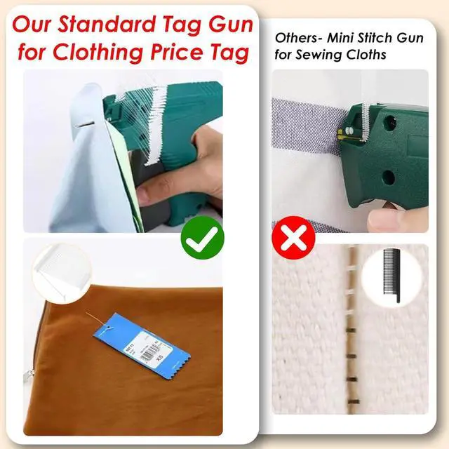 Alt view image 3 of 6 - Price Tagging Gun for Clothing, Standard Retail Price Tag Attacher Gun for Clothes with 6 Needles & 1000pcs 2" Barbs Fasteners for Store