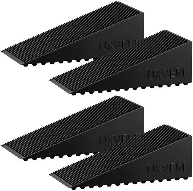 Main image of 4-Pack Premium Rubber Wedge Door Stops, Solid Heavy-Duty Floor Door Stopper Door Wedges with Patented Anti-Slip Base, No Installation for Home/Office, Non-Scratching, Fits Gaps Under 1.18