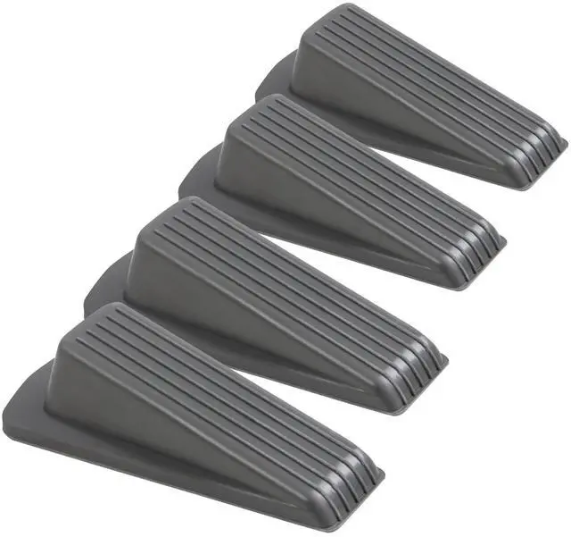Main image of 4 Pack Door Stoppers for Bottom of Door, Gray 4.8x2.2x1.3in Door Stops, Rubber Door Stopper Wedge, Sturdy Stackable Door Stops for Floor