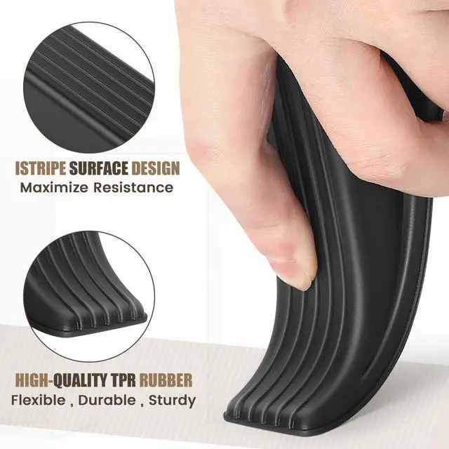 Alt view image 4 of 7 - 5 Pack Door Stoppers for Bottom of Door, Premium Rubber Door Stops, Sturdy Wedge for Carpet, Tile, Concrete, Wood, Door Holder for Heavy Duty Door, Black