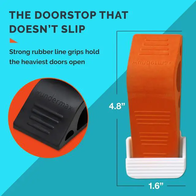 Alt view image 3 of 5 - Rubber Door Stoppers for Bottom of Door Stop - Pack of 3 Rubber Wedge for Carpet, Hardwood, Concrete, and Tile - Home Improvement Accessories - Gray