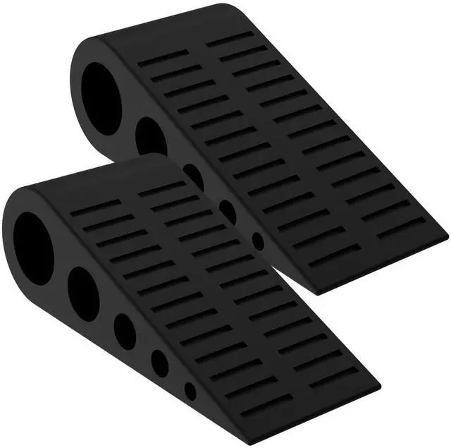 Main image of 1.9 Inches Heavy Duty Door Stopper, 2 Pack Rubber Door Stop, Door Stoppers for Bottom of Door, Large Door Stopper Wedge for Home Office School (Black)
