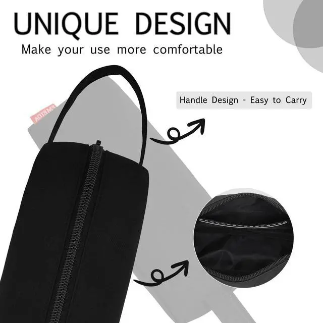 Alt view image 3 of 7 - Pencil Case Pouch - Water Resistant Pencil Pouch Portable Pencil Bag Simple Office Stationery Pouch with Handle Back to School Supplies - Black