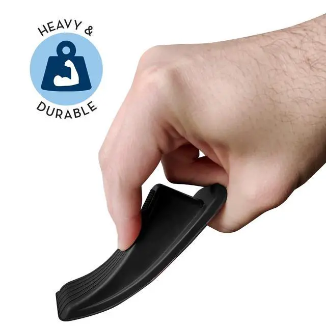 Alt view image 2 of 7 - Heavy Duty Rubber Door Stopper for Residential and Commercial Use, Black, 4.8 in. x 2.2 in. x 1.3 in., 4 Pack