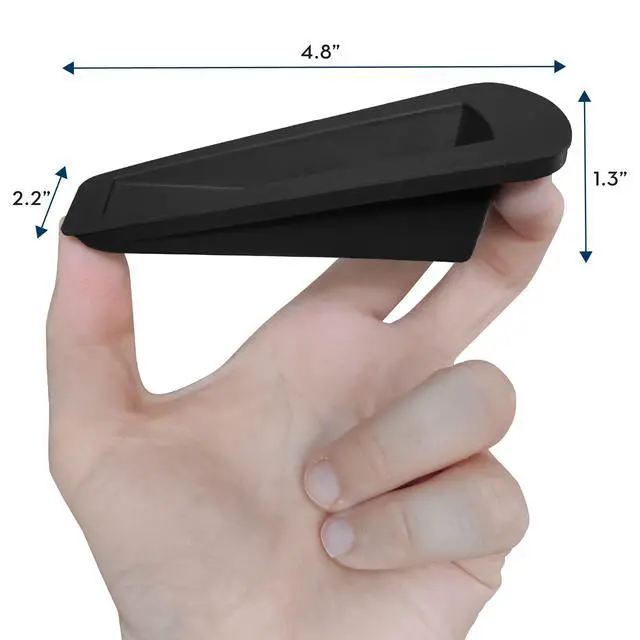 Alt view image 5 of 7 - Heavy Duty Rubber Door Stopper for Residential and Commercial Use, Black, 4.8 in. x 2.2 in. x 1.3 in., 4 Pack