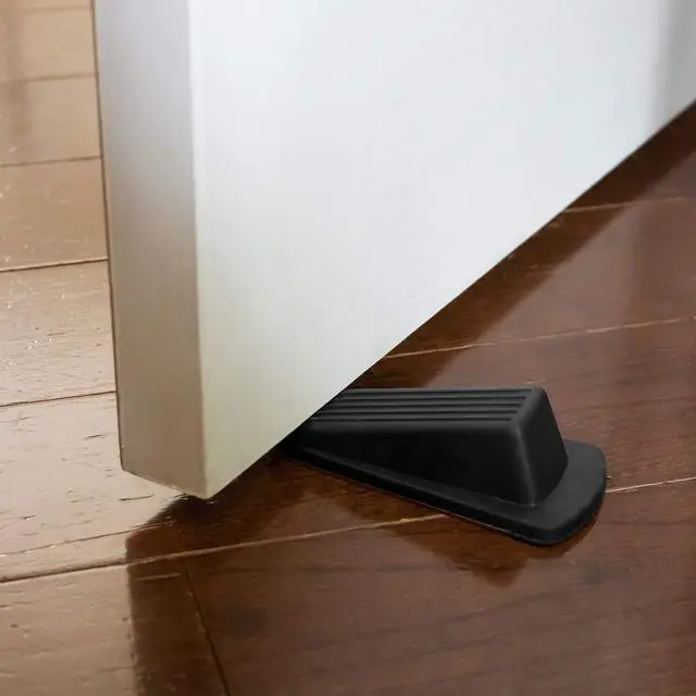 Alt view image 7 of 7 - Heavy Duty Rubber Door Stopper for Residential and Commercial Use, Black, 4.8 in. x 2.2 in. x 1.3 in., 4 Pack