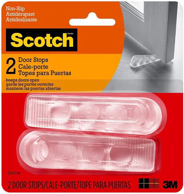 Main image of Door Stoppers, 2 Count, 1-1/8 in., Flexible Material Assures Snug Fit Under Doors, Easy to Use Stops for Bottom of Door (SP947)