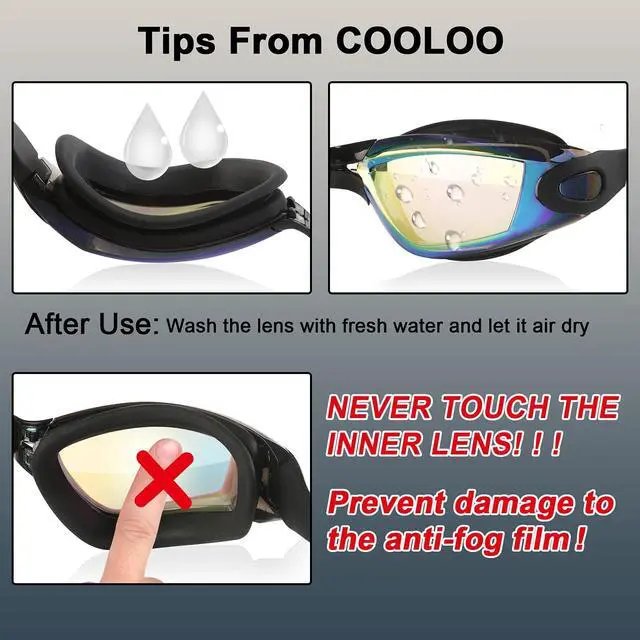 Alt view image 5 of 5 - Swim Goggles, 2 Pack Goggles Swimming Adult Swimming Goggles for Women Men Youth Teen Kids, Anti Fog Anti-UV No Leaking