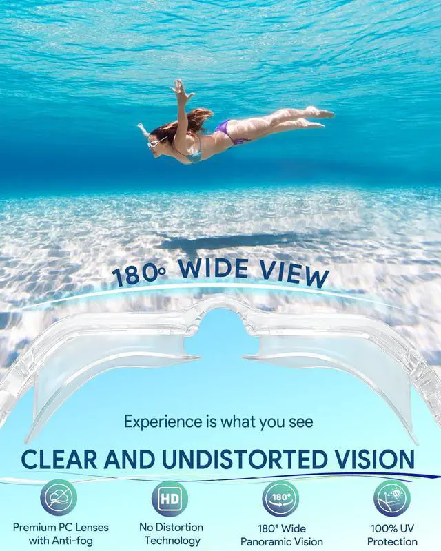 Alt view image 5 of 7 - Swim Goggles, Polarized Adult Swimming Goggles Bungee Strap No Hair Pulling Anti-fog Pool Goggles for Men Women
