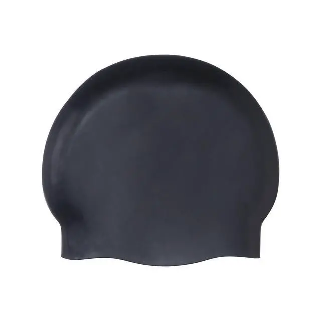 Alt view image 3 of 6 - Silicone Swim Cap to Keep Hair Dry, Unisex, Soft, Wrinkle-Free, Strong, Easy to Put On and Off, Black, 1-Pack