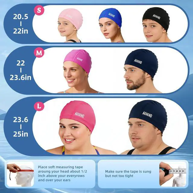 Alt view image 6 of 7 - Fabric Swim Cap, Silicone Waterproof Layer - Breathable Cloth Swimming Cap, Keep Hair Dry with Hight Elasticity for Adult (Black, Medium)