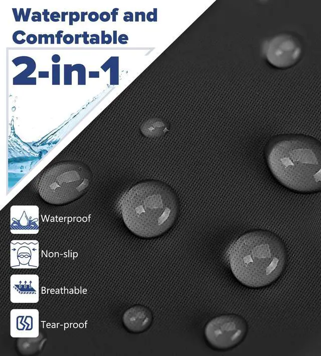 Alt view image 5 of 7 - Fabric Swim Cap, Silicone Waterproof Layer - Breathable Cloth Swimming Cap, Keep Hair Dry with Hight Elasticity for Adult (Black, Medium)
