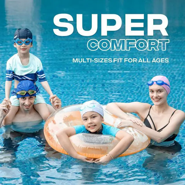 Alt view image 5 of 7 - Fabric Swim Cap for Adult Women, Silicone Water Resistant Layer, Cloth Swim Cap Gifts for Swimmers, Lightweight and Comfortable for Pool, Lap Swimming (Light Purple, M)